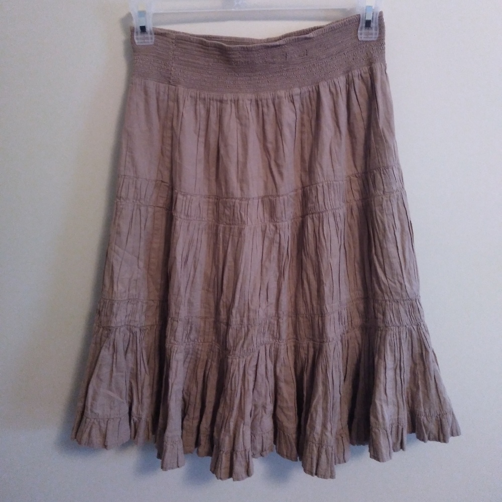 🌞Grace Elements Tan 100% Cotton Skirt Size Small